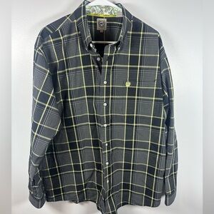 Cinch Black and Yellow Checkered Plaid Shirt Western